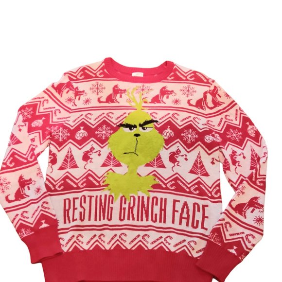 Universal Sweaters The Grinch Christmas Sweater Resting Grinch Face
